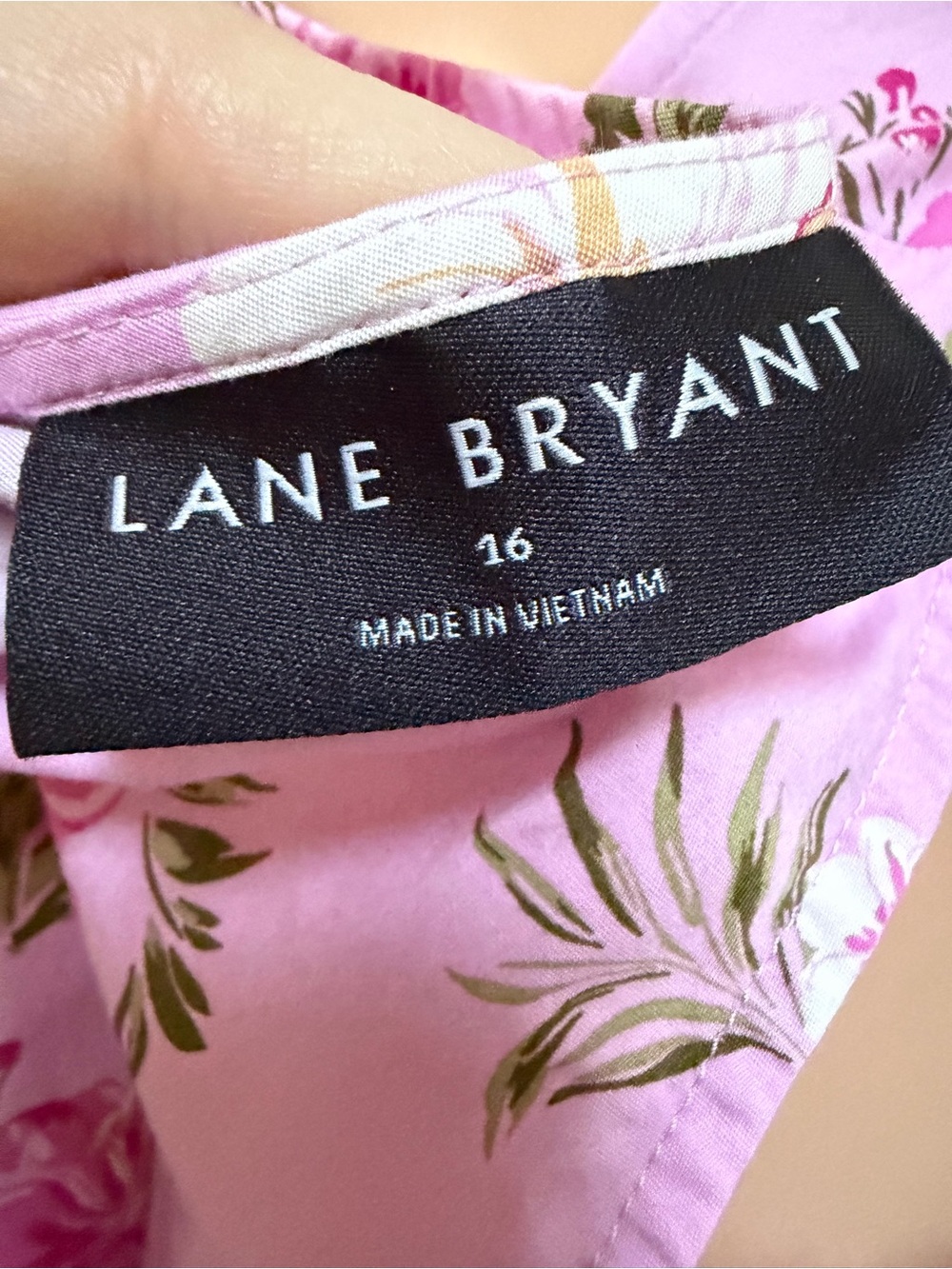Lane Bryant Pink Floral Sleeveless Cotton Dress Women’s Size 16 - Picture 2 of 16